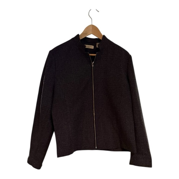 Amanda Smith Black Zip Front Jacket Blazer Women’s Size 10 - Picture 4 of 5